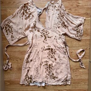 Honey Punch Peach Floral Dress
